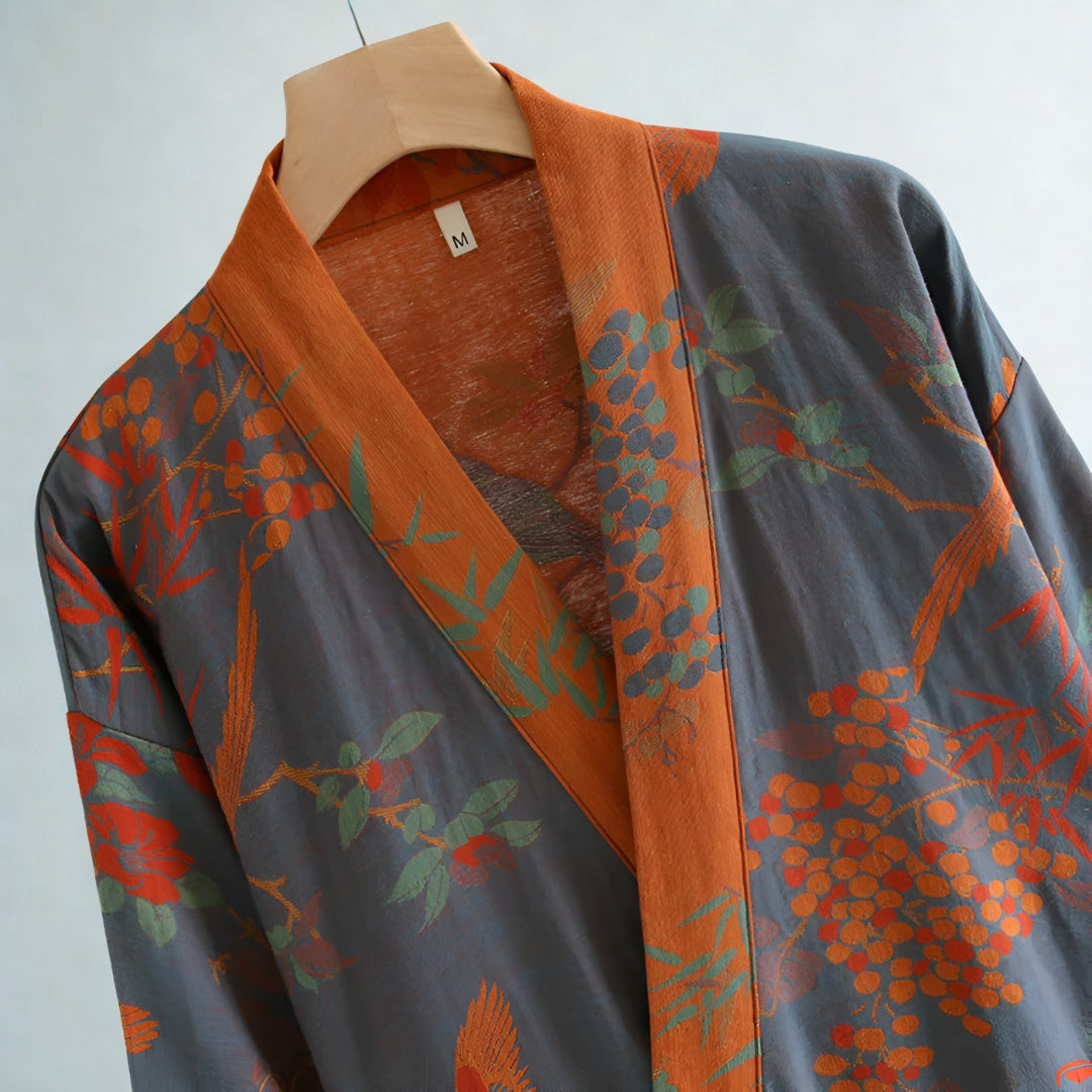 Retro Cotton Gauze Bathrobe