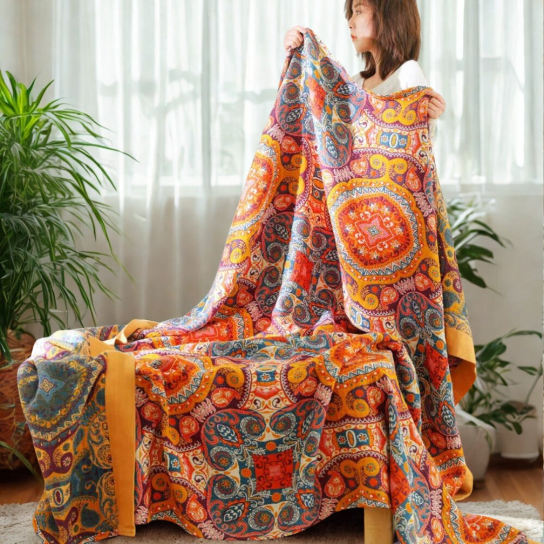 Sunrise Boho Reversible Blanket