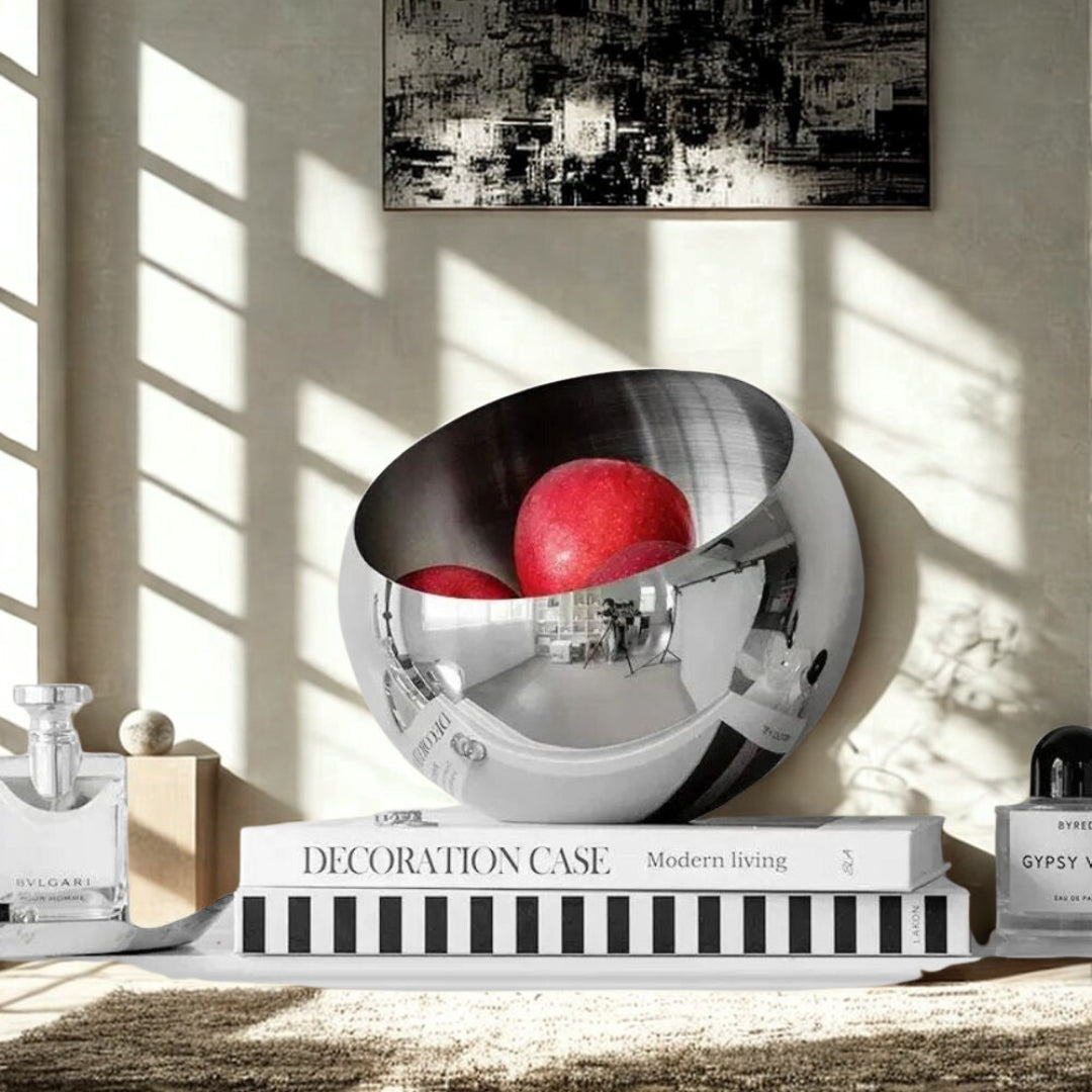 Modern Arc Steel Fruit Bowl