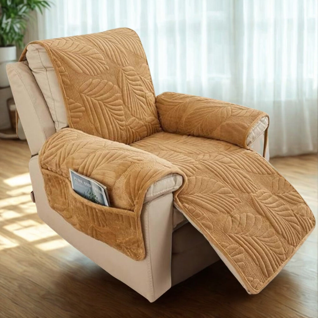 Verdant Leaf Pattern Recliner Cover