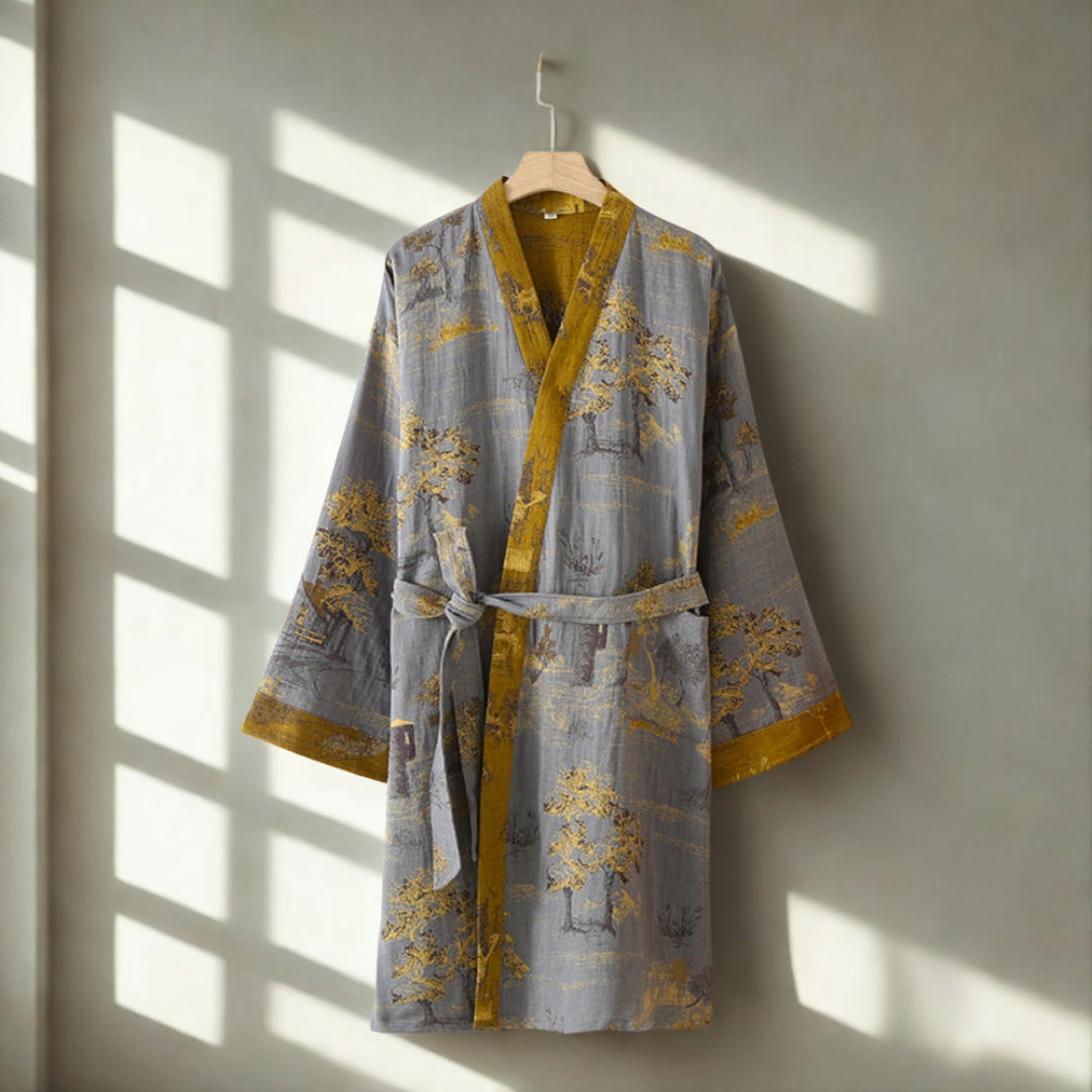 Pure Cotton Rustic Elegance Kimono Bathrobe