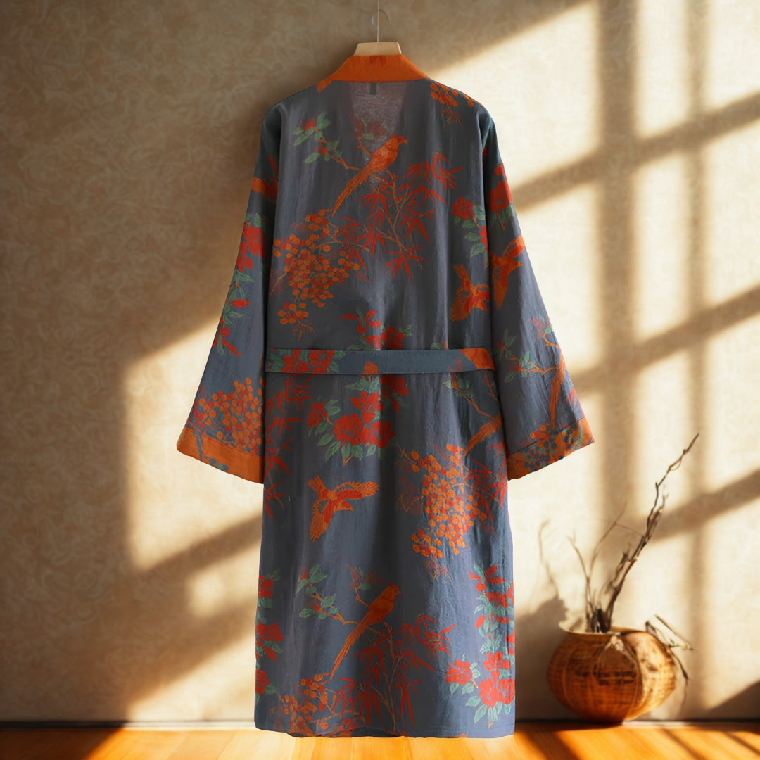Retro Cotton Gauze Bathrobe