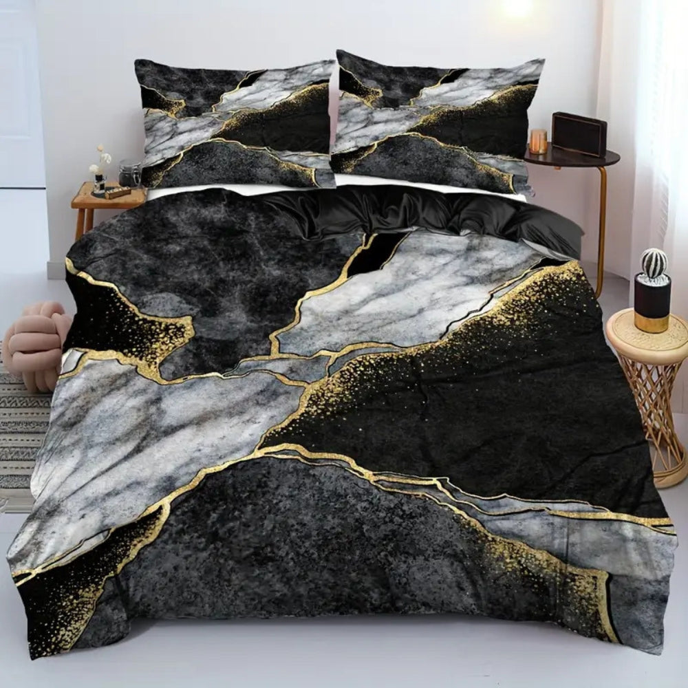 Jade Opulent Gold Accent Quilt Cover Set