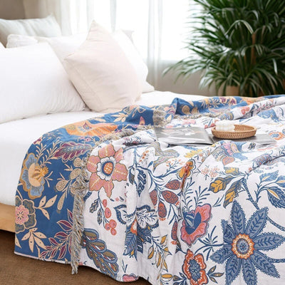 Rustic Artistic Flora Blanket