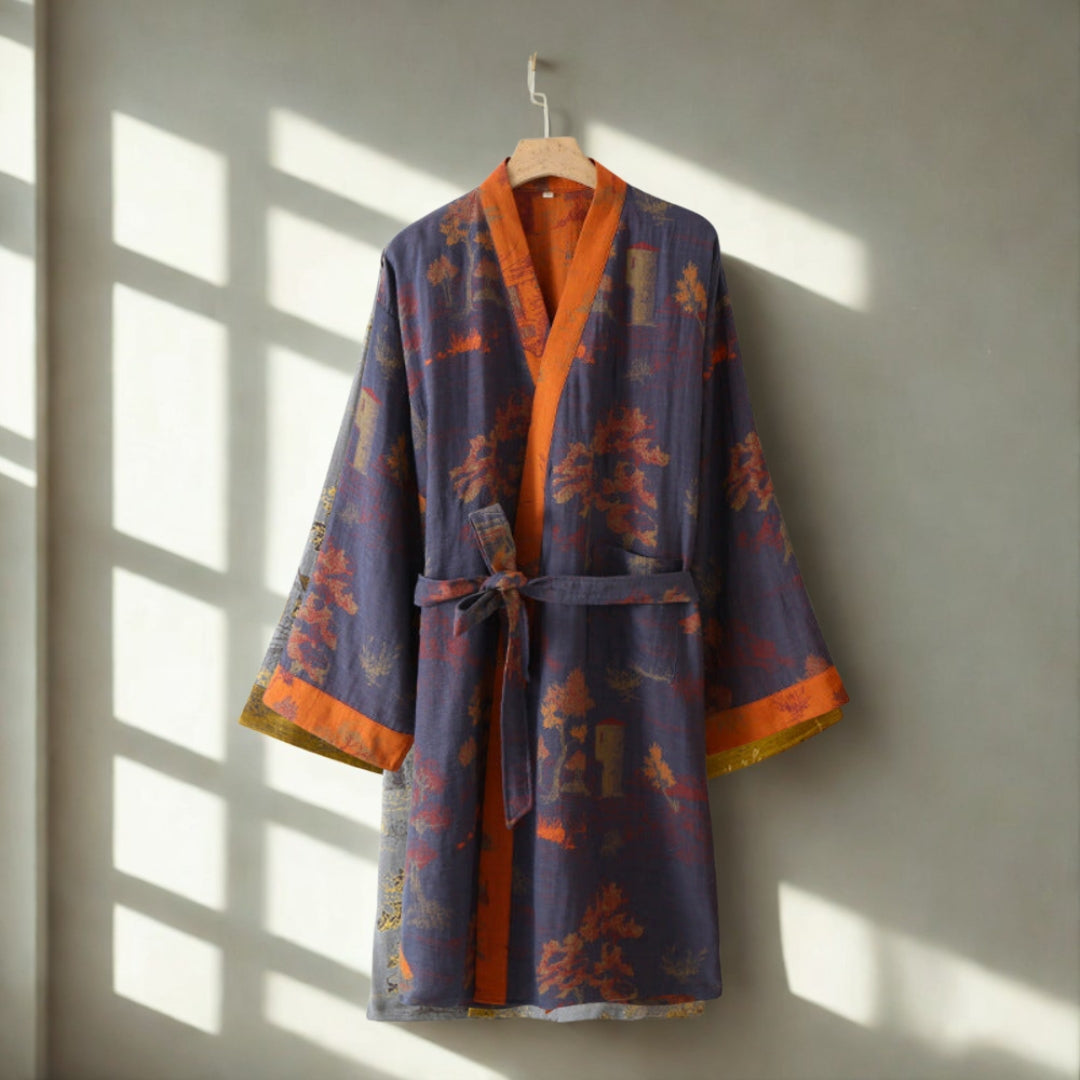Pure Cotton Rustic Elegance Kimono Bathrobe