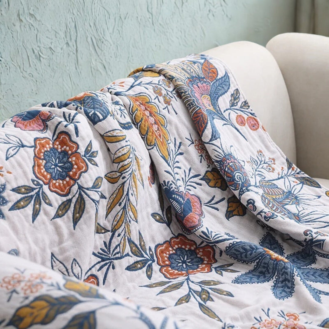 Rustic Artistic Flora Blanket