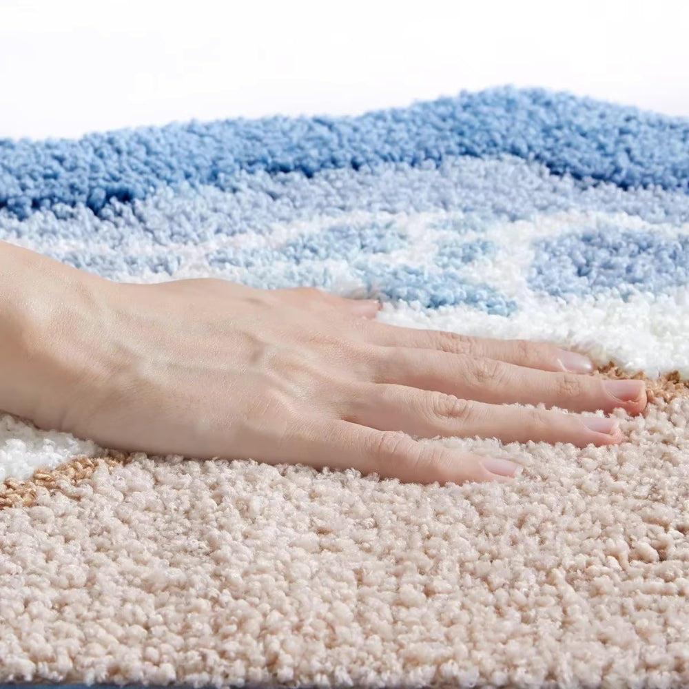 Seaside Ocean Waves Non-Slip Bathroom Mat