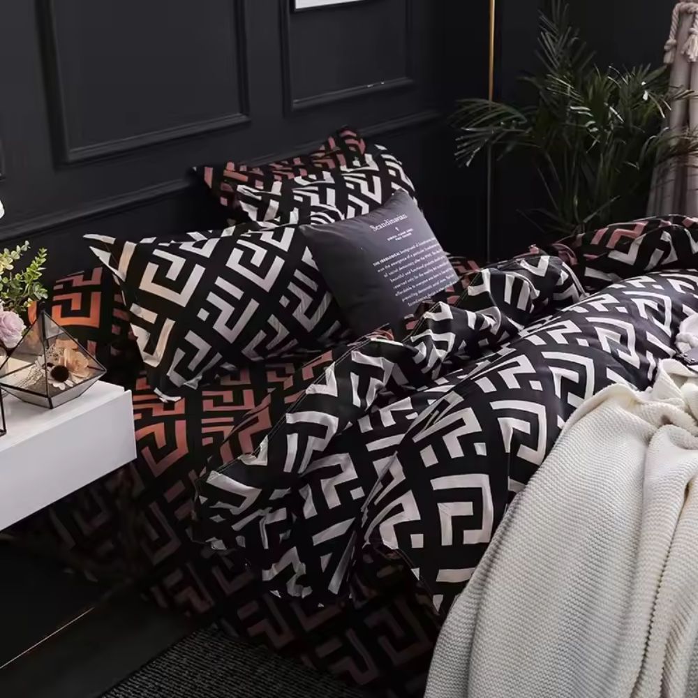 Noir Enigma Quilt Cover Set | 3pcs Quilt Cover Set
