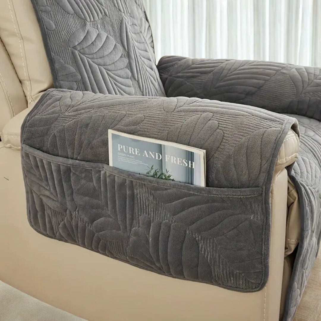Verdant Leaf Pattern Recliner Cover