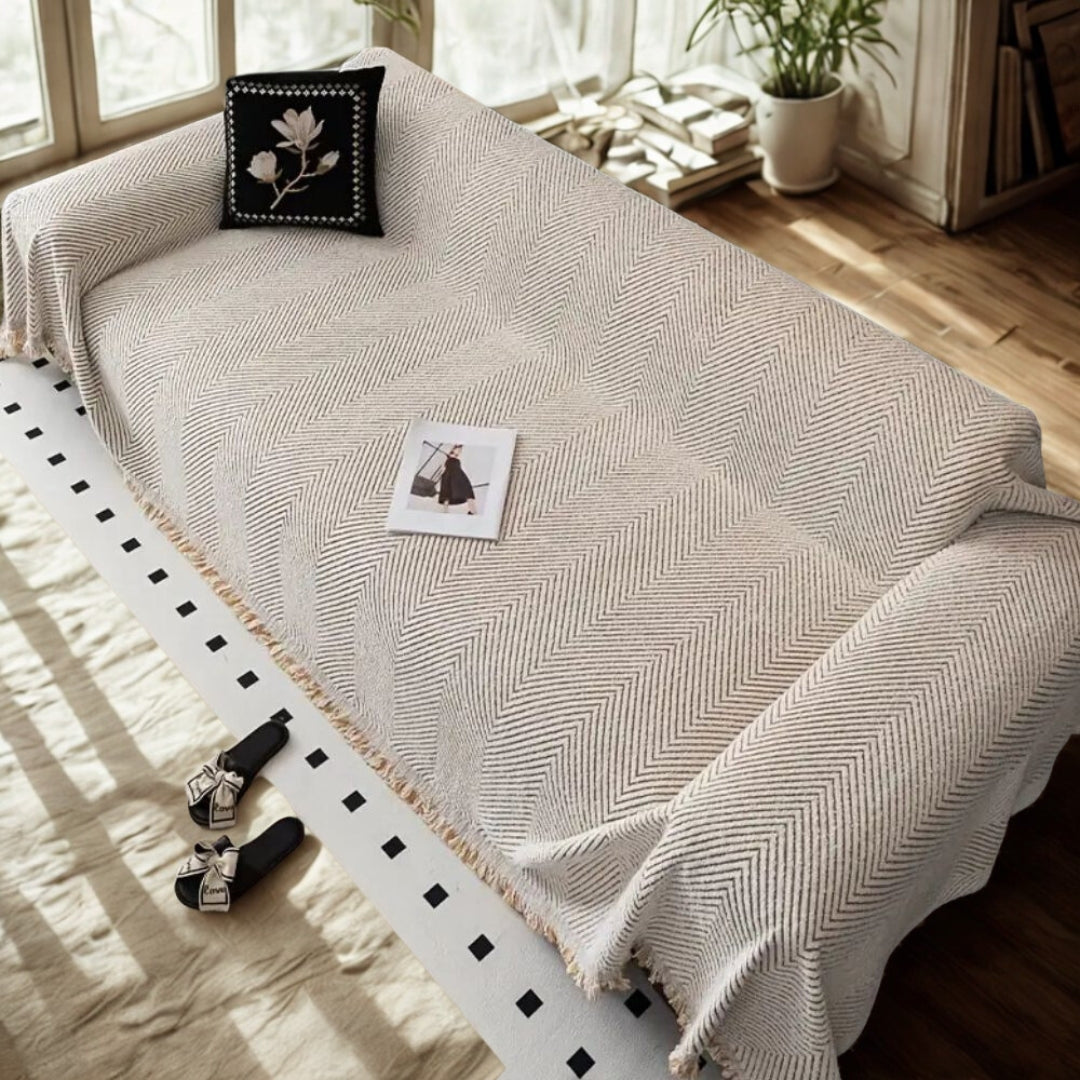 Stripe Herringbone Sofa Cover