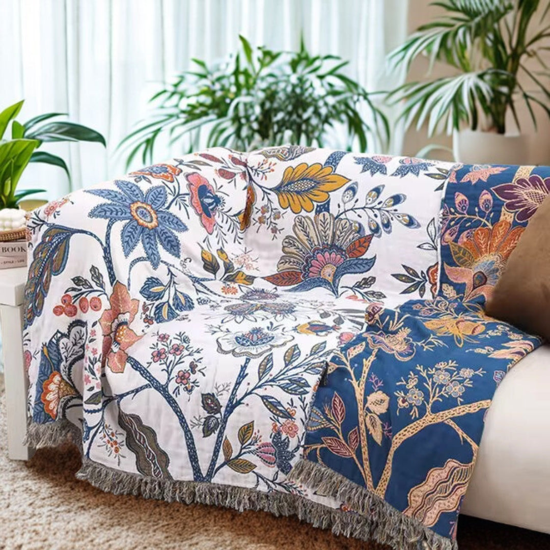 Rustic Artistic Flora Blanket