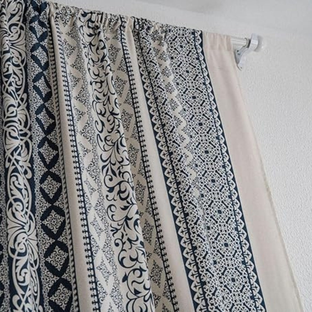 Vintage Bohemian Diamond Print Curtain