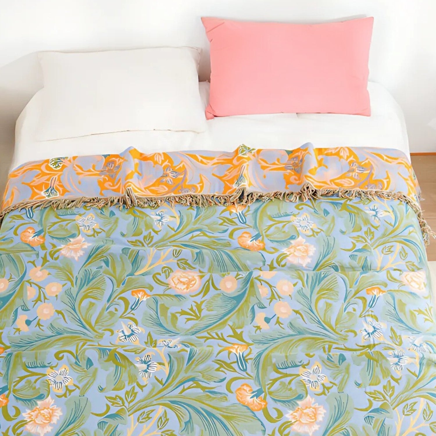 Vintage Floral Tapestry Throw Blanket