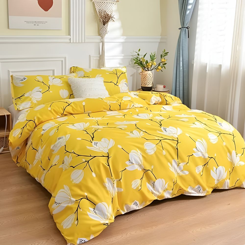 Yellow Blossom | 3pcs Quilt Cover Sets